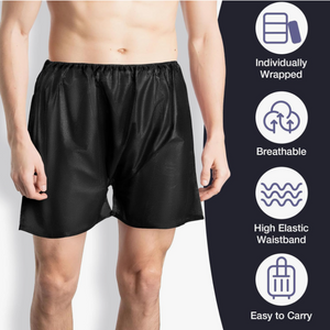 Disposable Men Shorts, Black, Heavy Materials 40gsm, 100pcs/box, 991802, 991803