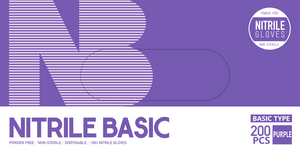 Basic Nitrile Examination Glove, Purple, 200pcs/box, 990056 - 990058