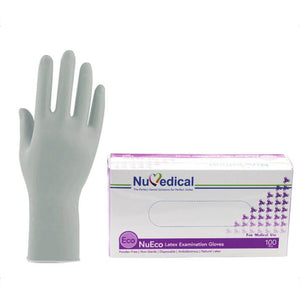 NuEco Latex Exam Gloves Powder Free, 100pcs/box, 990019, 990020, 990021, 990022